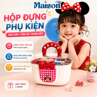 Hộp Đựng Trang Sức 2 Tầng Nắp Trong Suốt MAISON, Hộp Đựng Phụ Kiện Có Quai Cầm Đa Năng