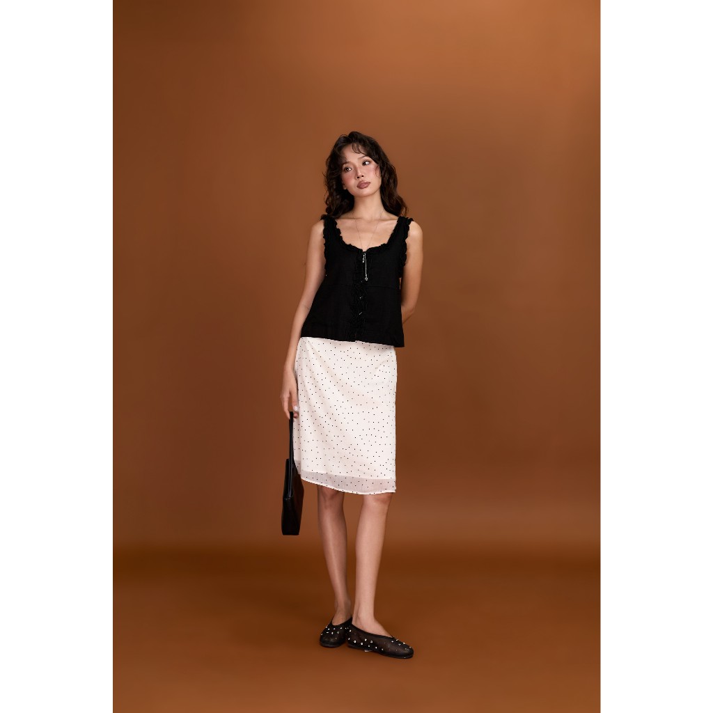 Áo kiểu nữ Verani Miều Est.2013 phối bèo nổi chất vải linen gân