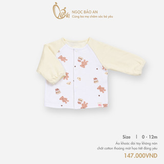 M&B (0-12M) Áo khoác dài tay sơ sinh, hoạ tiết cotton mềm mịn thoáng mát cho bé trai bé gái từ 2kg8 đến 11kg