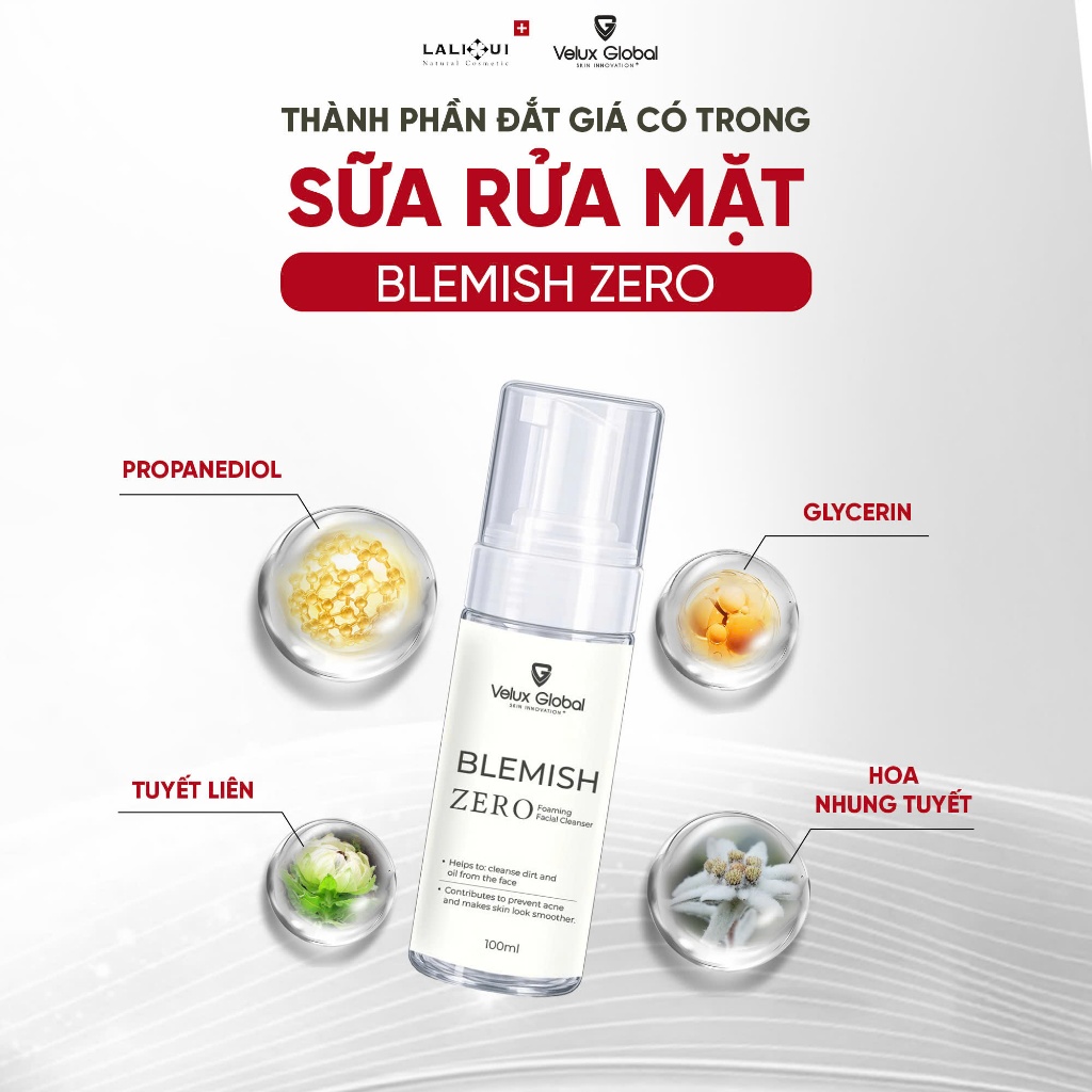 Sữa rửa mặt keo ong tạo bọt LALIHUI làm sạch, kiềm dầu, hỗ trợ giảm mụn, không gây khô da