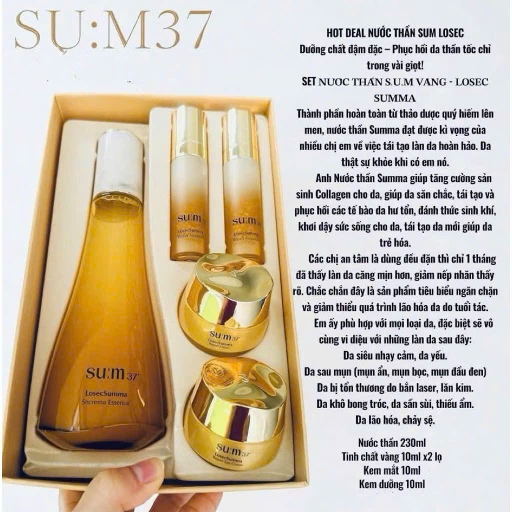 V102_Bộ nước thần hoàng kim Su:m37 LosecSumma Set 5 chi tiết