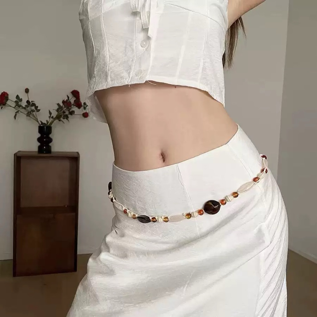 Dây chuyền eo bụng Bện sợi thừng QUEMEO phong cách Boho cô nàng cá tính dây bụng dây eo PHIÊN BẢN MỚI