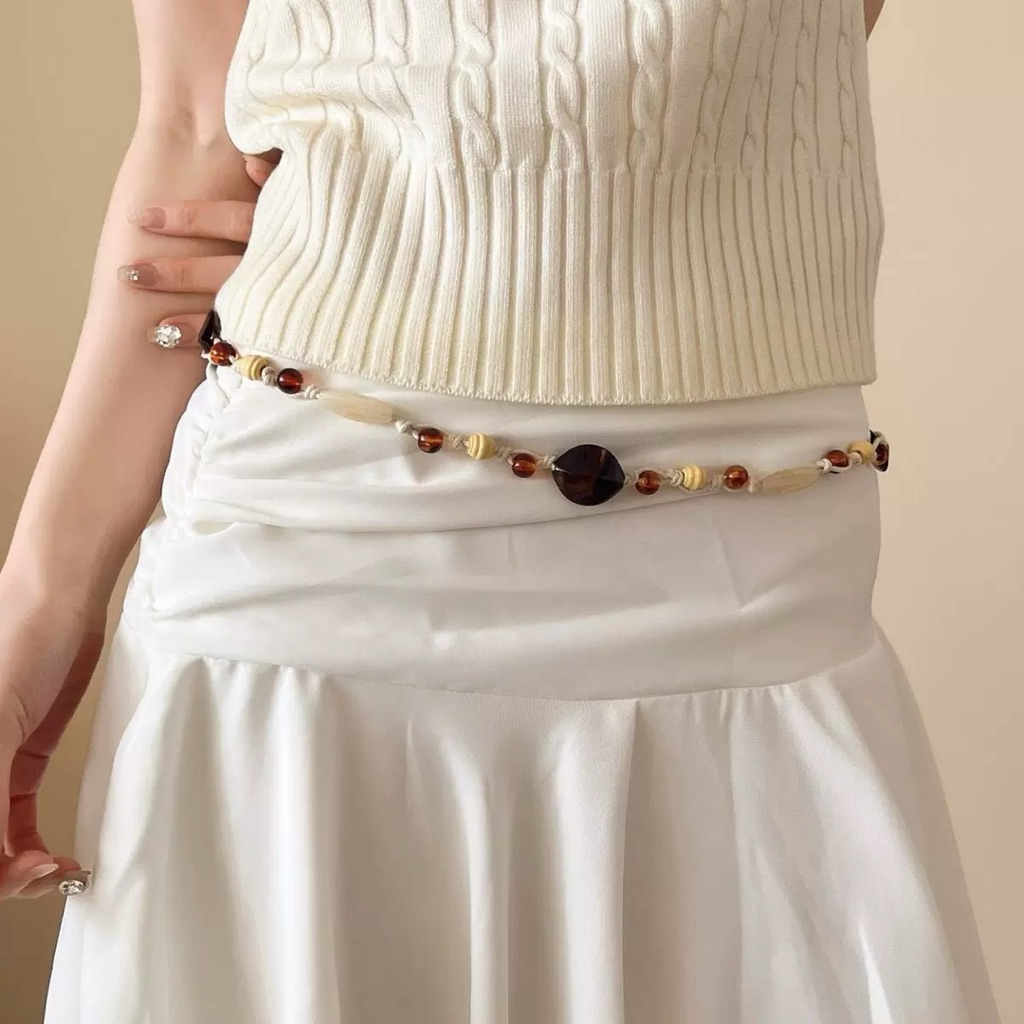 Dây chuyền eo bụng Bện sợi thừng QUEMEO phong cách Boho cô nàng cá tính dây bụng dây eo PHIÊN BẢN MỚI