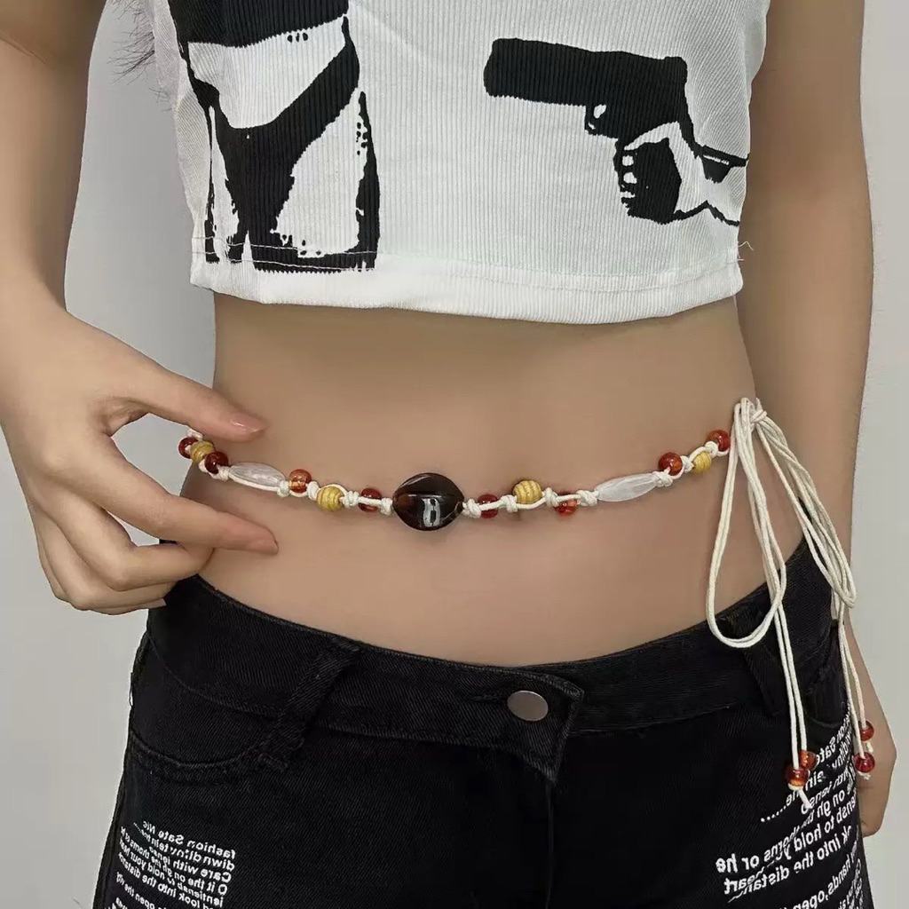 Dây chuyền eo bụng Bện sợi thừng QUEMEO phong cách Boho cô nàng cá tính dây bụng dây eo PHIÊN BẢN MỚI