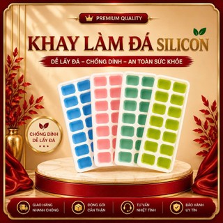 Combo 10 Khay Làm Đá 14 Ô Có Nắp Đậy Nhựa Dẻo Dễ Lấy Đá Chống Ám Mùi An Toàn Thực Phẩm