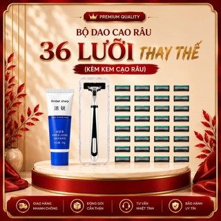 Set Dao Cạo Râu 108 Lưỡi + 3 Cán Dao Tặng Kèm 3 Lọ Gel Làm Mềm Râu Và Hộp Đựng Cán