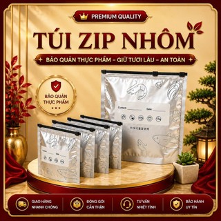 Combo 100 túi zip nhôm bạc khóa kéo chắc chắn bảo quản thực phẩm giữ tươi lâu chống mùi hiệu quả