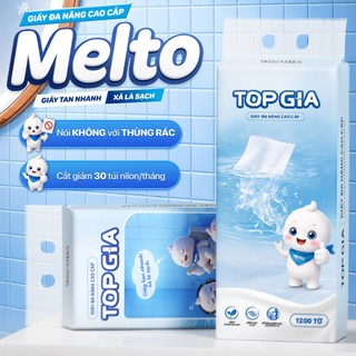 [TẶNG MIẾNG KHỬ MÙI] Giấy đa năng TopGia Melto dễ tan trong nước, mềm mịn, 1200 tờ 400 lượt rút