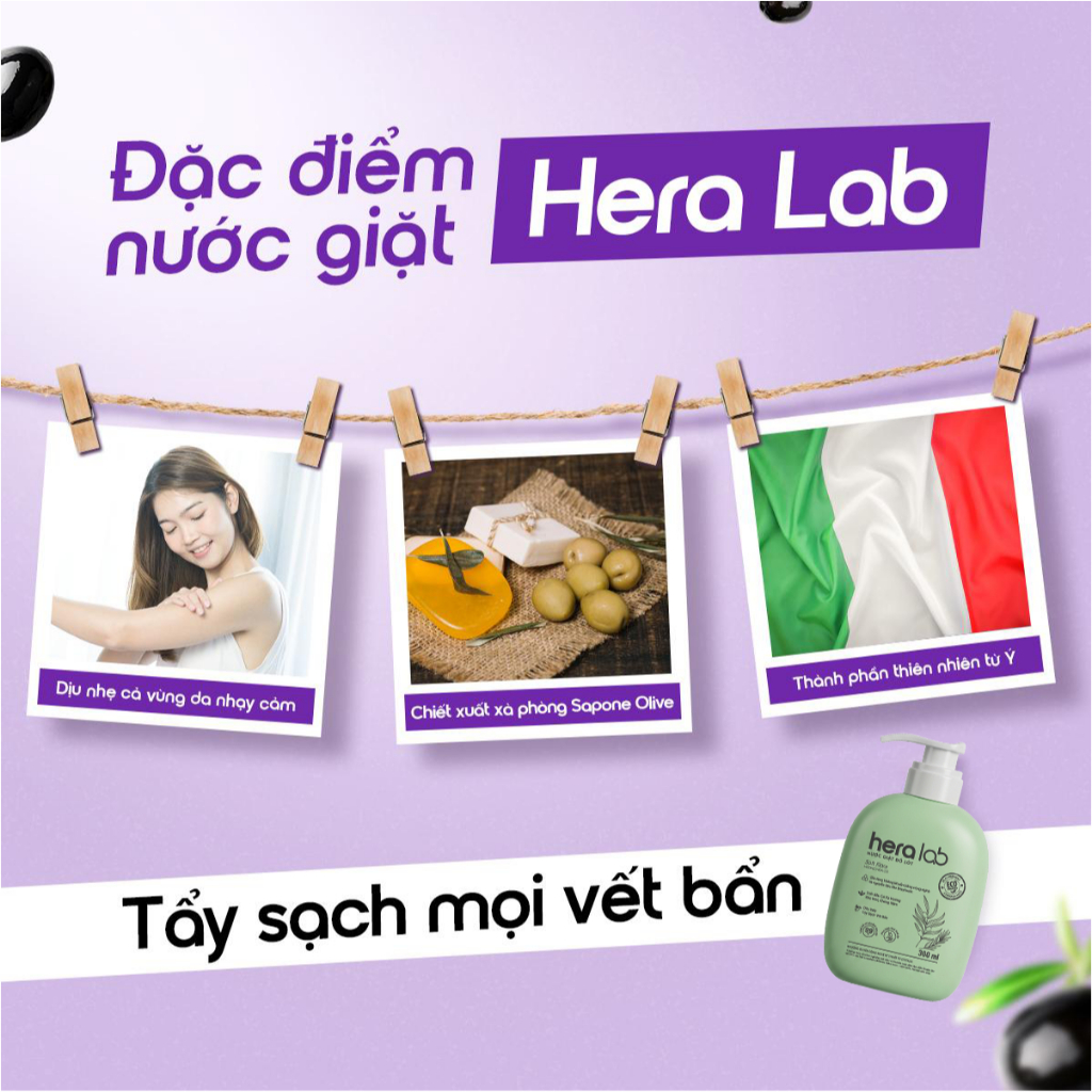 Nước giặt đồ lót chuyên dụng HeraLab 300ml hỗ trợ kháng khuẩn