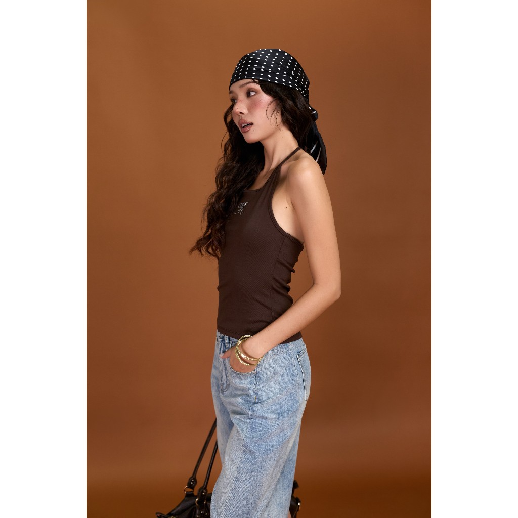 Quần short jeans nữ  Rita Miều Est.2013 form baggy cạp vừa màu xanh nhạt