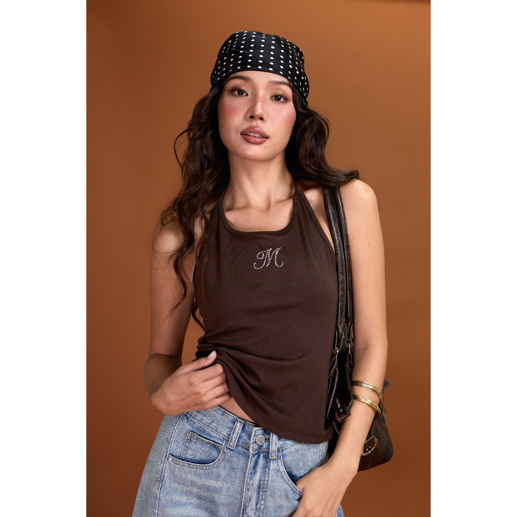 Áo kiểu nữ tank top đính đá Emmy Miều Est.2013 chất vải thun thoáng mát