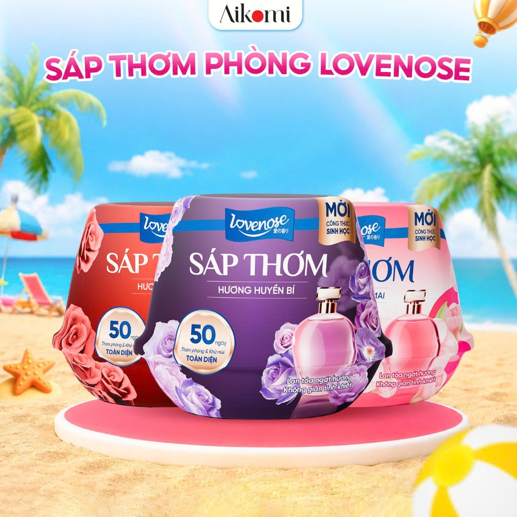 Sáp Thơm Phòng Lovenose Lan Tỏa Hương Thơm Ngát 50 Ngày, Khử Mùi Toàn Diện Cho Mọi Không Gian Sống 230g