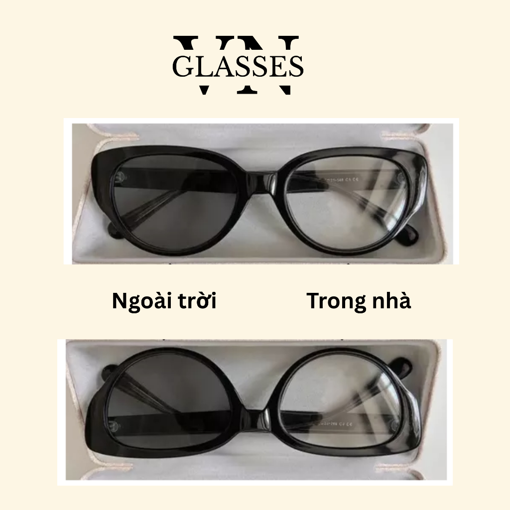 Kính mắt mèo đổi màu dành cho nam nữ hot trend phong cách Hàn Quốc chống ánh sáng xanh 81059