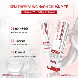Kem Khử Mùi Hôi Nách Dr Khỏe 24h Giúp Ngăn Tiết Mồ Hôi, Khử Mùi Sâu Và Hỗ Trợ Làm Trắng,  Dành Cho Nam & Nữ  30g