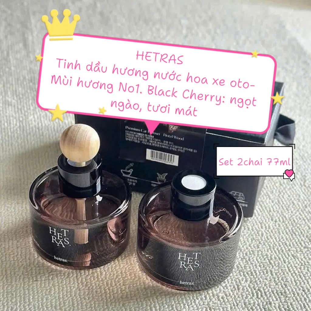 Combo 2 Lọ Tinh Dầu Nước Hoa Cho Ô tô Hetras (77mlx2)