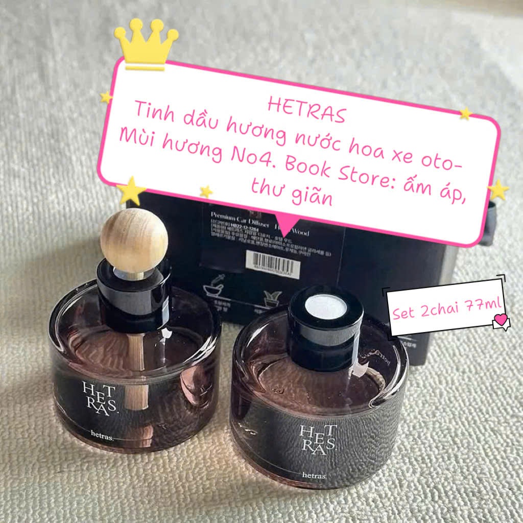 Combo 2 Lọ Tinh Dầu Nước Hoa Cho Ô tô Hetras (77mlx2)