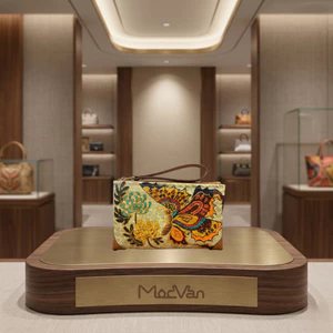 Ví Cỏ Bàng Cầm Tay Q Gallery - Đan Vẽ Tay - Mộng Hồ Điệp