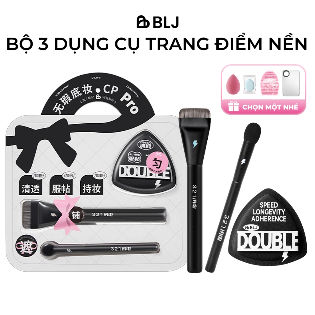 【BLJ】Combo 3 Set Cọ Mút Tán Kem Nền BLJ Cọ Trang Điểm Cá Nhân Mềm Mại Tán Nền
