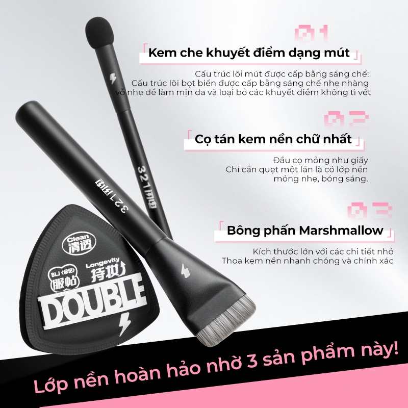 【BLJ】Combo 3 Set Cọ Mút Tán Kem Nền BLJ Cọ Trang Điểm Cá Nhân Mềm Mại Tán Nền