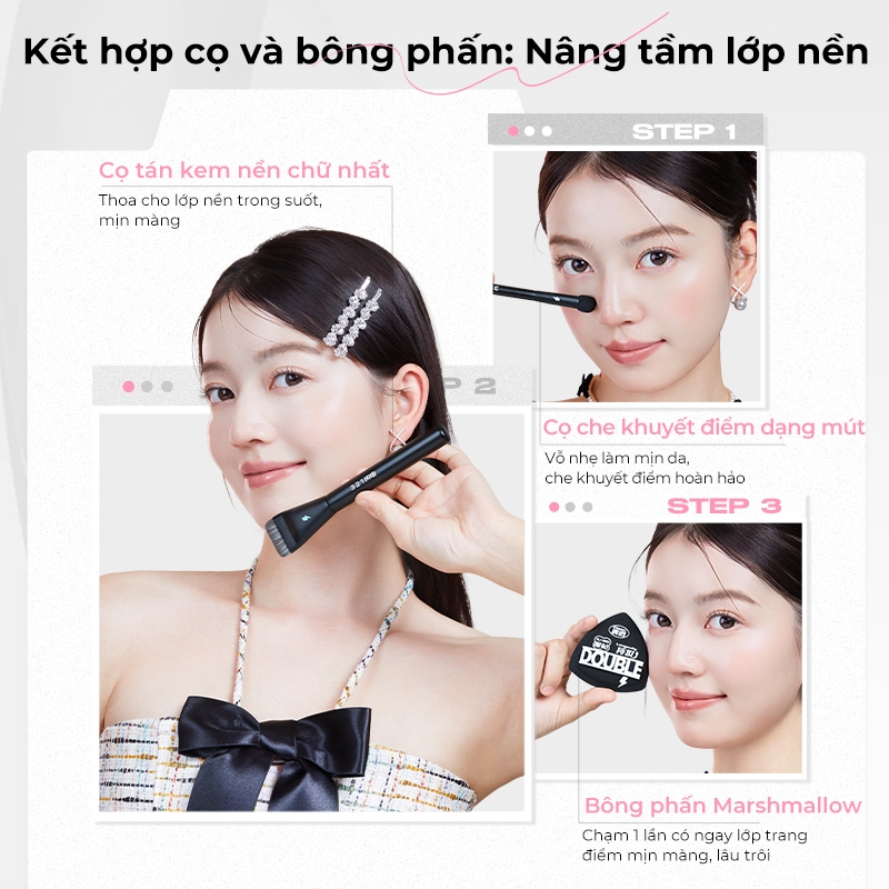 【BLJ】Combo 3 Set Cọ Mút Tán Kem Nền BLJ Cọ Trang Điểm Cá Nhân Mềm Mại Tán Nền