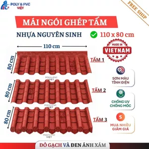 Ngói ghép rộng 100m - Ngói Nhựa âm dương PVC/ASA Nhật Dày 2.5mm - NHẬN ĐẶT THEO YÊU CẦU