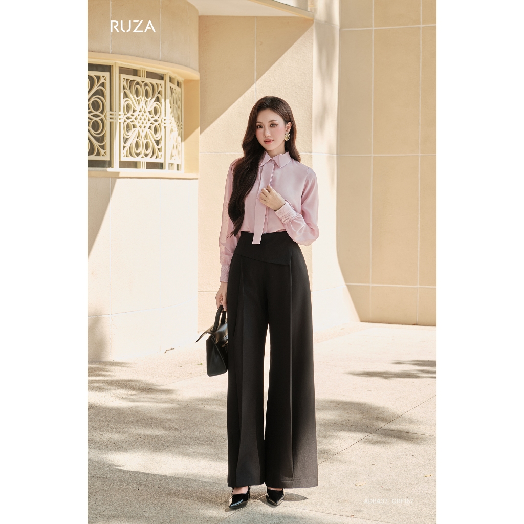 Quần tây nữ ống rộng RUZA kiểu dáng công sở thiết kế thời trang thanh lịch QRF166 QRF167