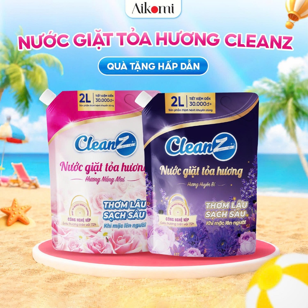 Nước Giặt Xả Tỏa Hương CleanZ Công Nghệ Sạch Sâu, Đánh Bay Vết Bẩn, Hương Thơm Mềm Mại, Bảo Vệ Màu Quần Áo