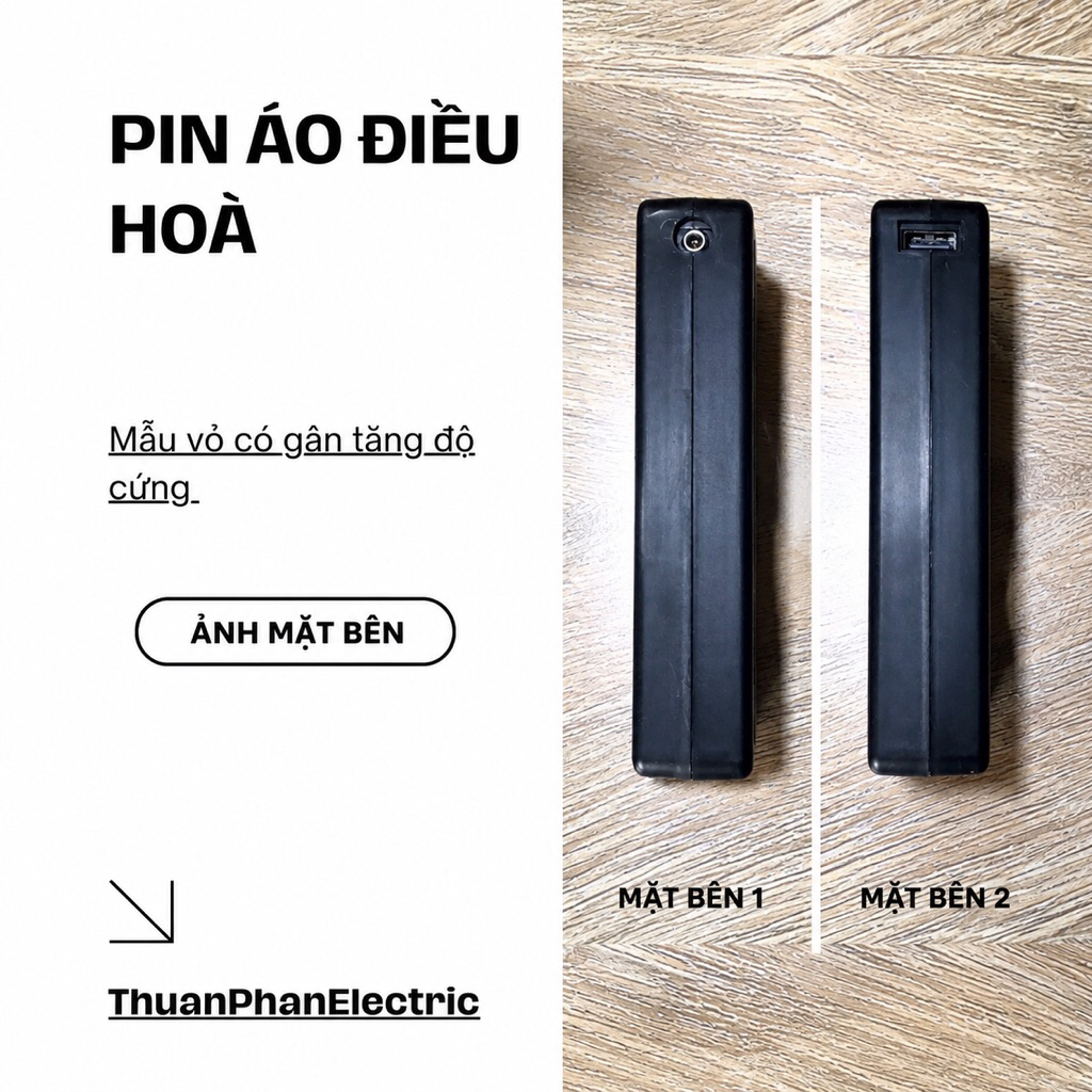 [Mẫu03] Phụ kiện Áo Điều Hoà 12V siêu bền, Lõi 6cell-18650/Samsung/LG