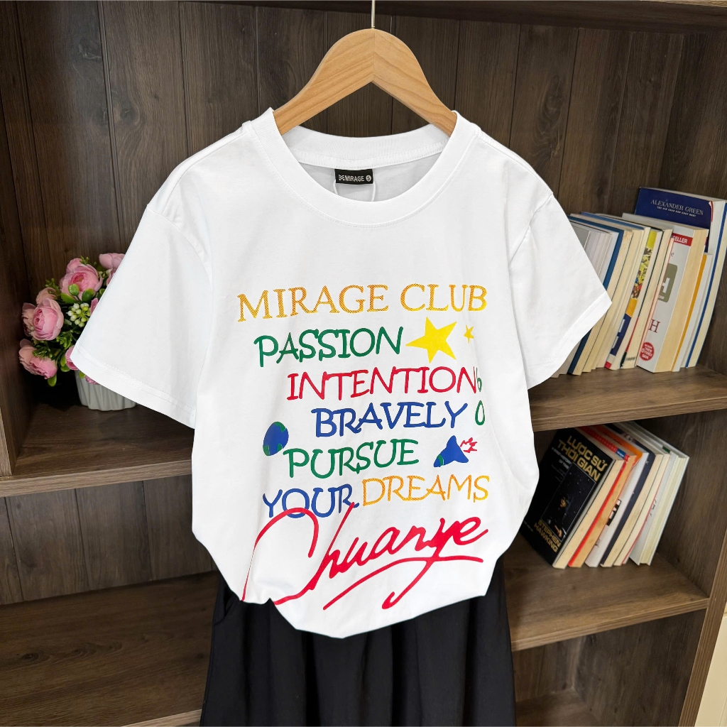 Áo Thun Mirage Chữ In Màu Local Brand Chất 100% Cotton Mềm Mịn Thoáng Mát.