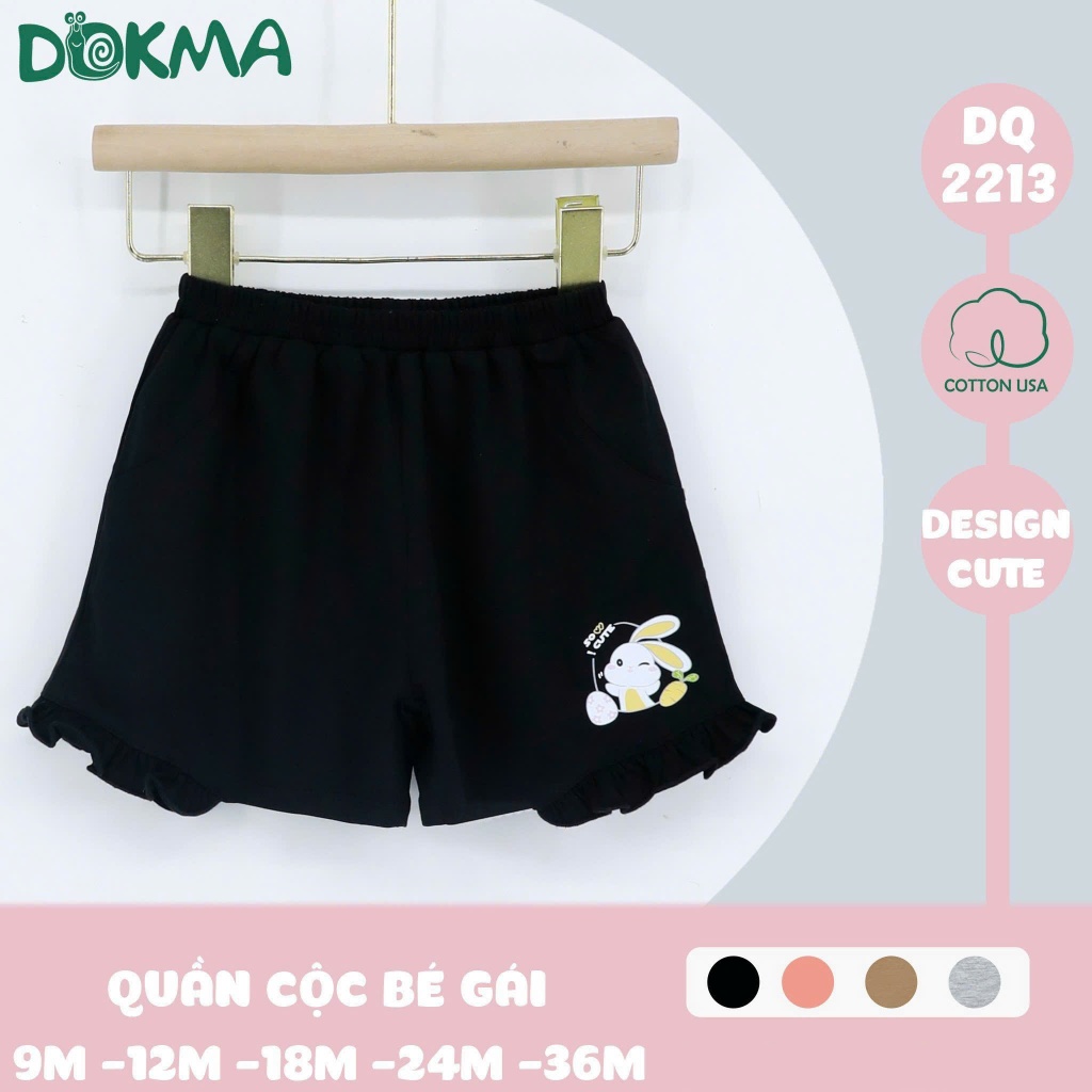 (8-13kg, 6-36M) Quần Đùi, Quần Cộc Chất Liệu Cotton Bé Gái Dokma DQ951 DQ2086 DQ2213 DQ2856