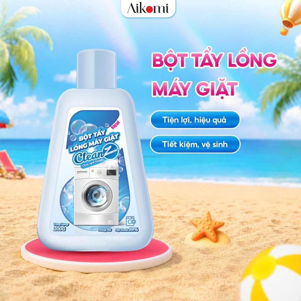 Bột Tẩy Lồng Máy Giặt Cao Cấp CleanZ Giúp Làm Sạch Và Loại Bỏ Cặn Bẩn Hiệu Quả - Hộp 200g