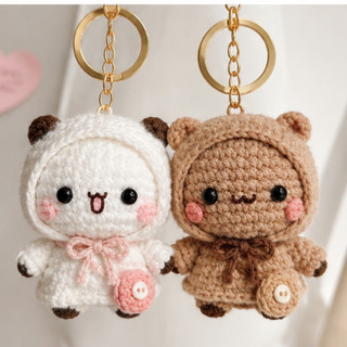 Móc Khóa Len Lendo Bubu Dudu Siêu Cute 9cm Handmade Amigurumi Quà Tặng Phụ Kiện Balo Móc Chìa Khóa