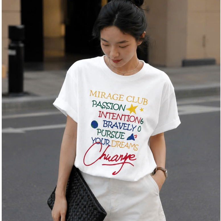 Áo Thun Mirage Chữ In Màu Local Brand Chất 100% Cotton Mềm Mịn Thoáng Mát.