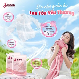 (TẶNG 1 GẤU HOA HỒNG) Combo 2 Túi, 4kg Nước Giặt Finora  Hương Nước Hoa, Sạch Sâu Thơm Lâu