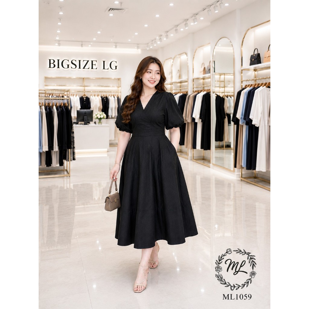 🌸 ĐẦM BIGSIZE ML1059 THUN POLY 2 DA CAO CẤP THANH LỊCH TÔN DÁNG CHO NÀNG 55-90KG 🌸