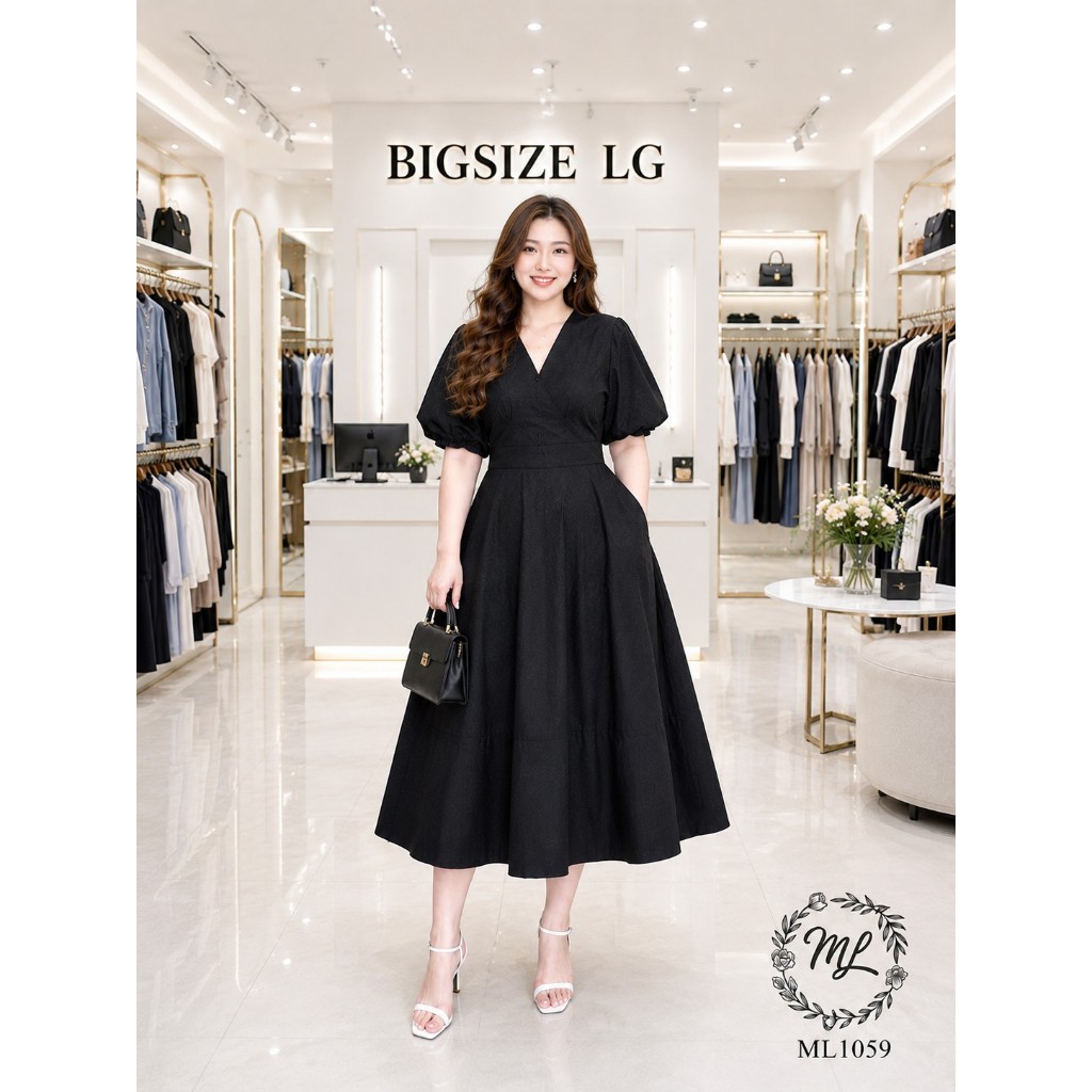 🌸 ĐẦM BIGSIZE ML1059 THUN POLY 2 DA CAO CẤP THANH LỊCH TÔN DÁNG CHO NÀNG 55-90KG 🌸