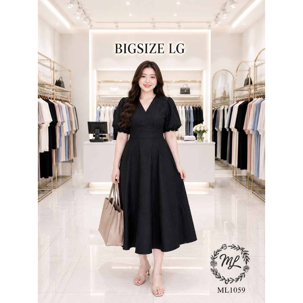 🌸 ĐẦM BIGSIZE ML1059 THUN POLY 2 DA CAO CẤP THANH LỊCH TÔN DÁNG CHO NÀNG 55-90KG 🌸