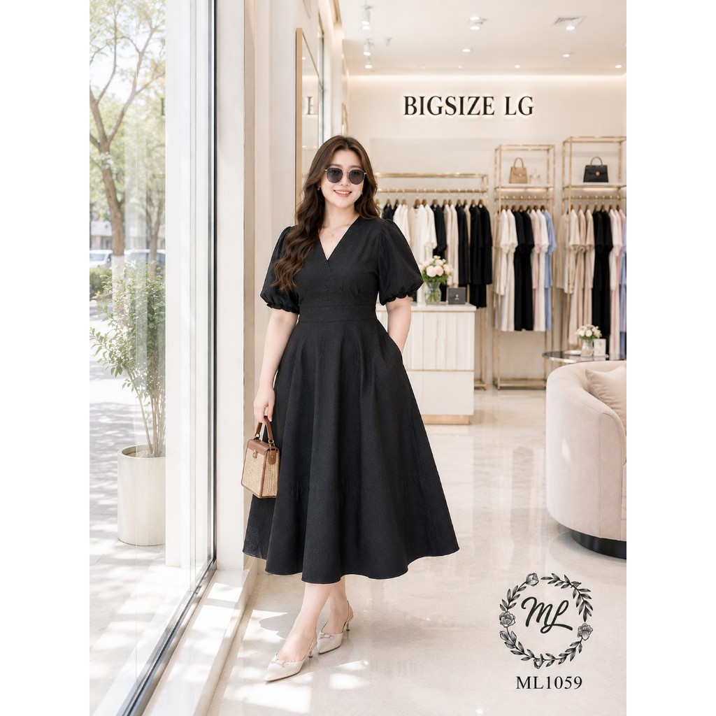 🌸 ĐẦM BIGSIZE ML1059 THUN POLY 2 DA CAO CẤP THANH LỊCH TÔN DÁNG CHO NÀNG 55-90KG 🌸