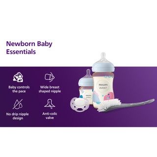 Bộ Quà Tặng Chào Đón Bé Yêu Philips Avent - Bình sữa PPSU, ti ngậm và cọ rửa bình
