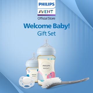 Bộ Quà Tặng Chào Đón Bé Yêu Philips Avent - Bình sữa PPSU, ti ngậm và cọ rửa bình