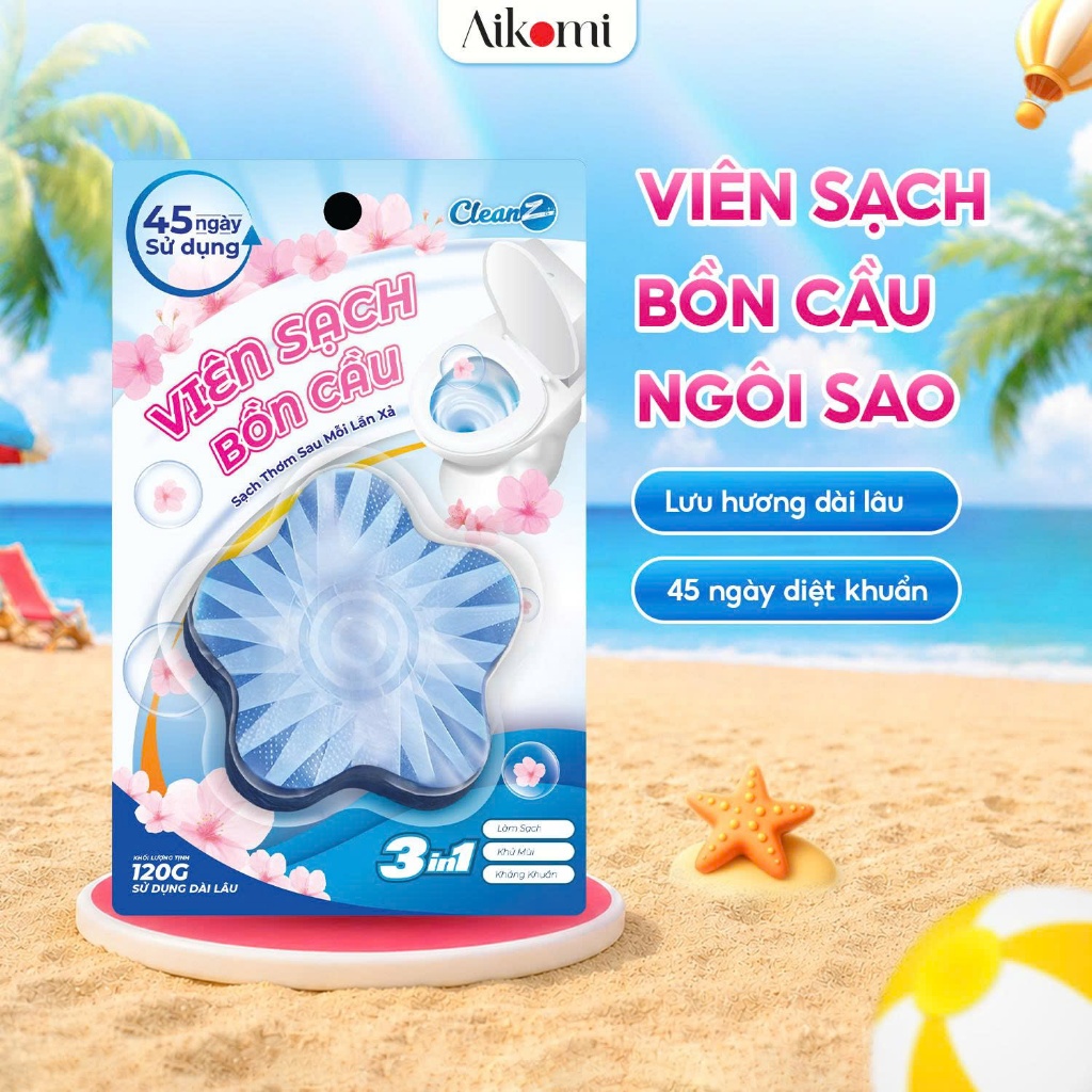 Viên Sạch Bồn Cầu CLEANZ Hương Hoa Anh Đào