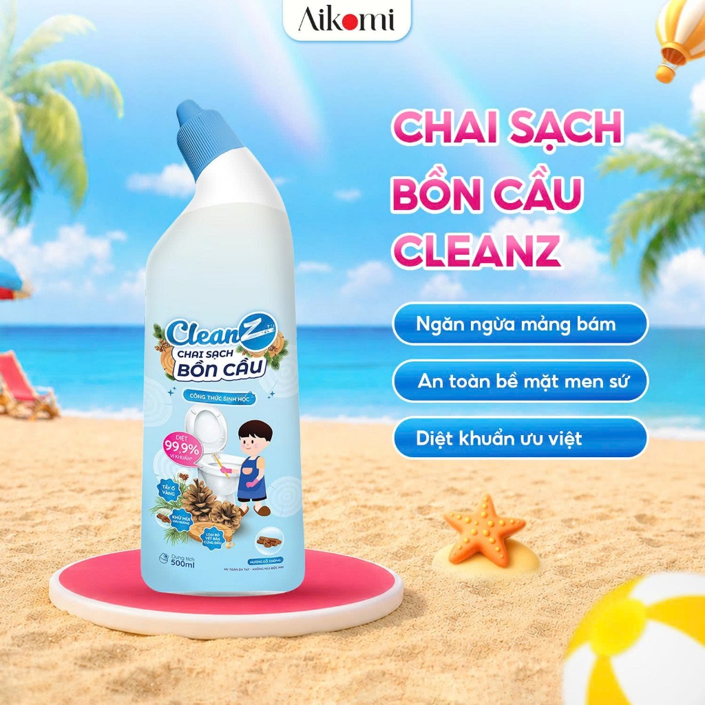Chai sạch bồn cầu CleanZ Tẩy sạch bồn cầu diệt khuẩn hương đào, hương gỗ thông - 500ml