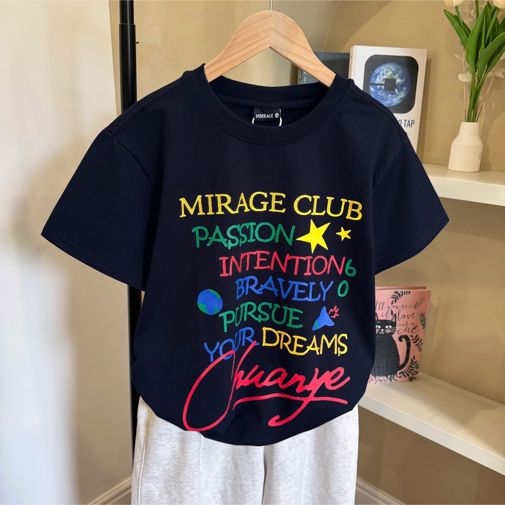 Áo Thun Mirage Chữ In Màu Local Brand Chất 100% Cotton Mềm Mịn Thoáng Mát.