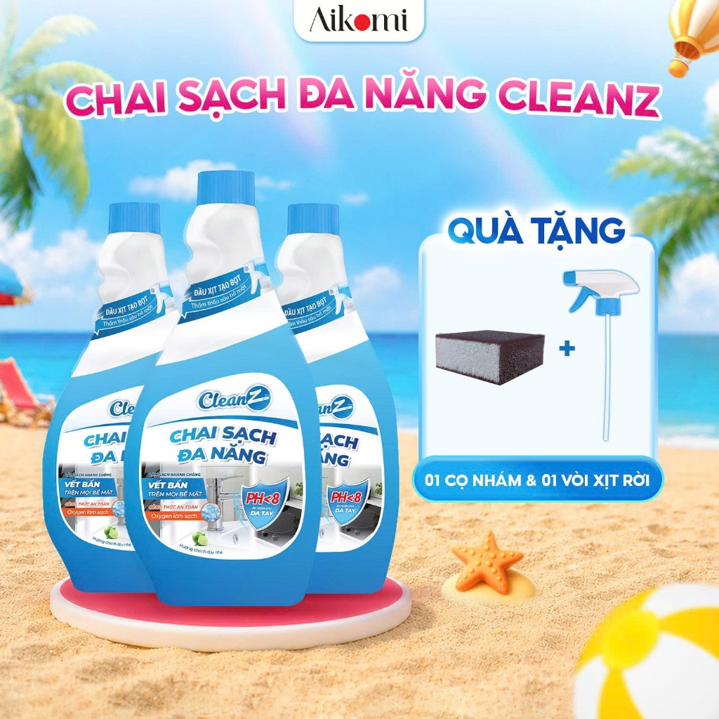 Chai Sạch Đa Năng CLEANZ Vệ Sinh Nhà Tắm Chống Ăn Mòn Inox Vệ Sinh Vòi Rửa, Vòi Sen, Vách Kính