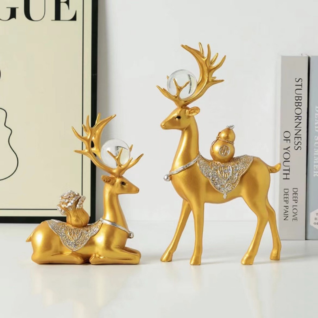 Bộ tượng các mẫu xanh vàng decor nhà cửa