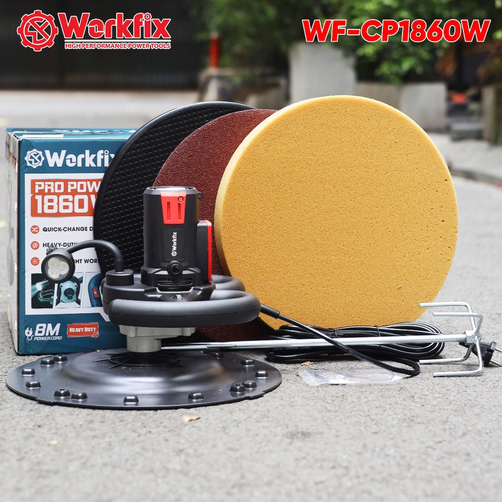 Máy Xoa Vữa Workfix WF-CP1860W 1860W – Máy Xoa Tường Điện Công Suất Lớn, Đèn LED 360°, 6 Cấp Tốc Độ
