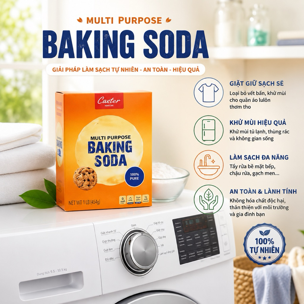 Bột Baking Soda Caster Daily 454g Khử Mùi Và Vệ Sinh Răng Miệng , làm Bánh , tẩy rửa