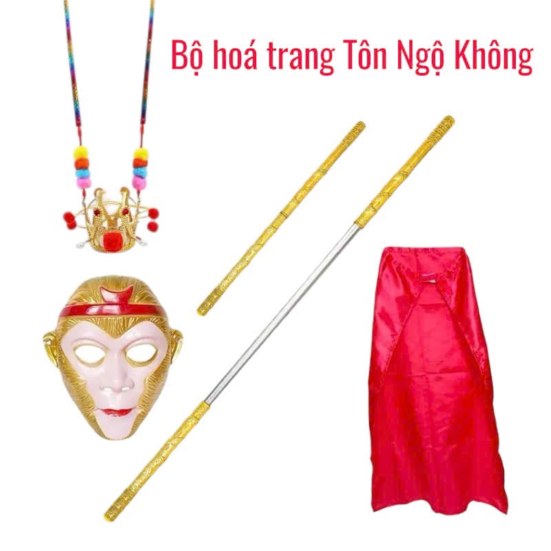 Bộ hoá trang Tôn Ngộ Không Tề Thiên Đại Thánh 2 Râu Phát Sáng Siêu Ngầu Chơi Trung Thu