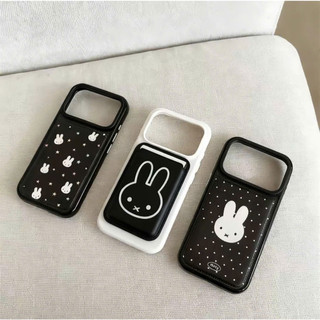 Ốp Lưng iPhone Da Mềm Viền Chỉ Thỏ Miffy Chống Sốc, Cao Cấp, Bảo Vệ Camera - iP X/XS/11/12/13/14/15/16/17/Plus/Pro/Max