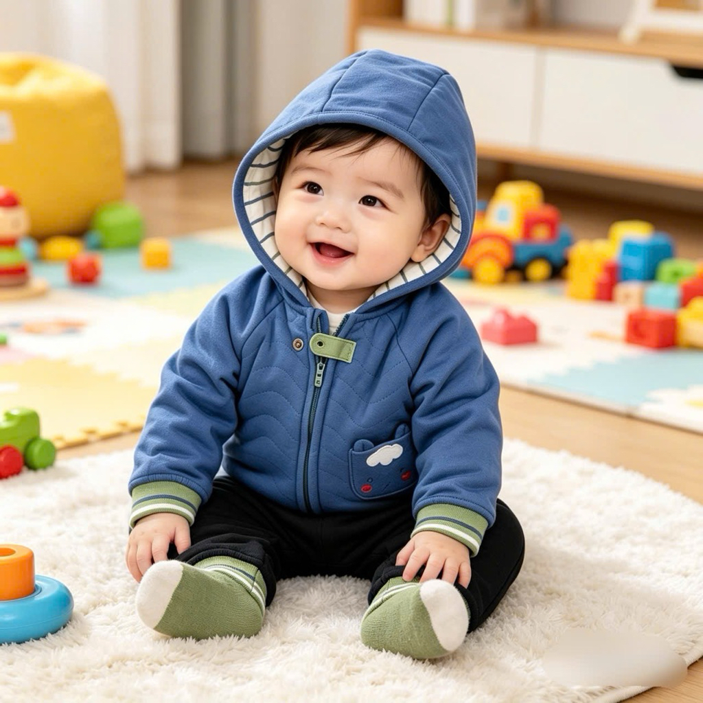 Áo Khoác Bé Sơ Sinh C8016 Xuất Dư Cao Cấp Size 3-18M (2-10kg) – Áo Khoác Trẻ Em Thu Đông